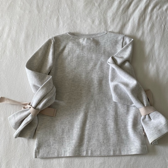 JCREW Light Gray Crew neck Sweatshirt with Bow Sleeves - Excellent Condition - Picture 6 of 7